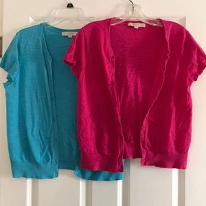 Two Loft short sleeved cardigans